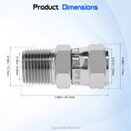 Hydraulic Swivel Adapter 1/4" Male NPTF x 3/8" Female JIC 37°,6505-04-06 Carbon Steel 360° Straight Pipe Joints Connector for Hydraulic Hose Fitting(2 Pack)