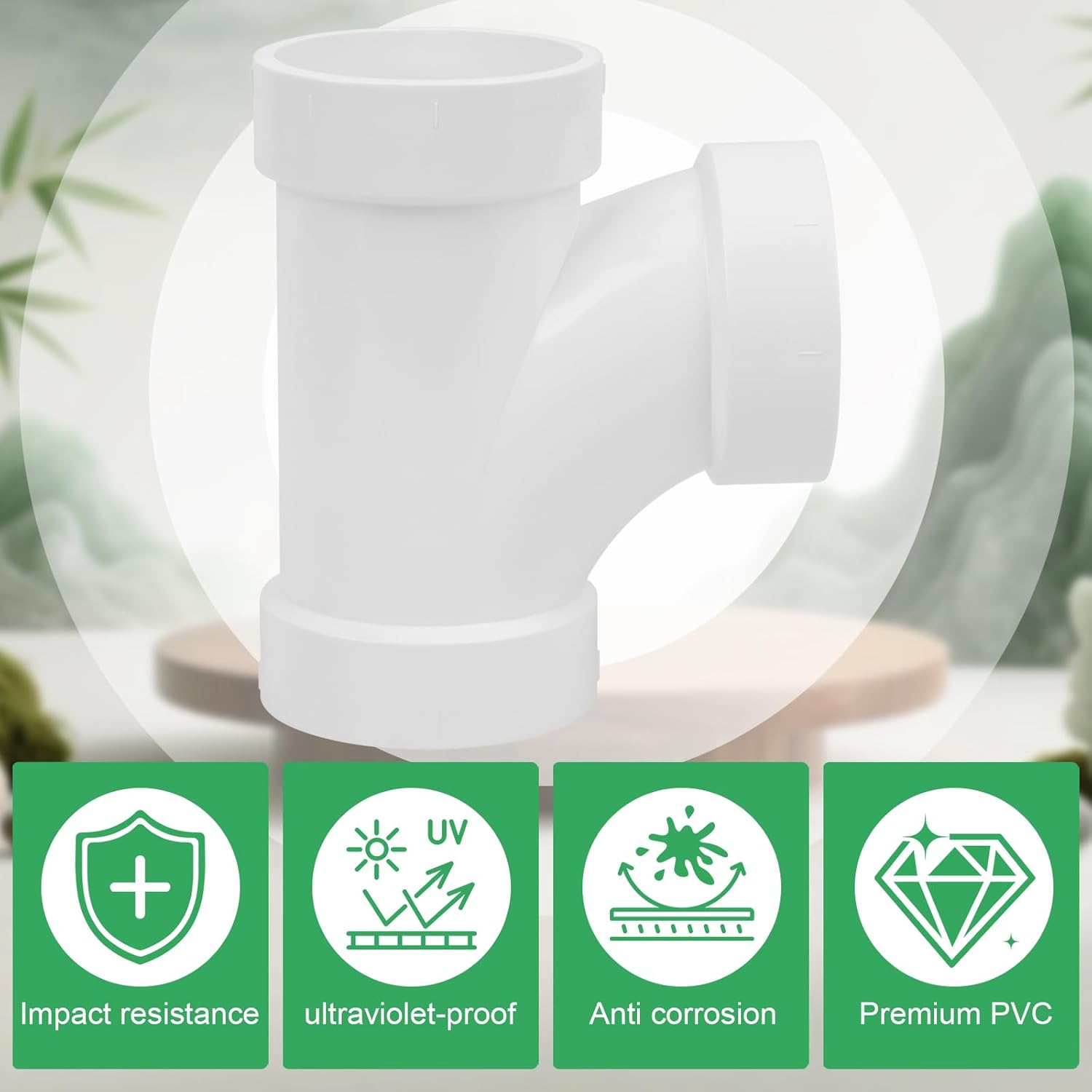 3Pack 2IN PVC DWV Sanitary Tee 3-Way PVC Pipe Fittings Adapter Furniture Build Grade SCH40 PVC Elbow Fittings Connector for Drain, Waste, Vent