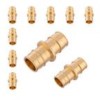 10-Pack Niikappu Pex Expansion Fitting, 1/2" x 1/2" Pex-A Coupling, Brass Expansion Pipe Fitting for PEX A Pipe