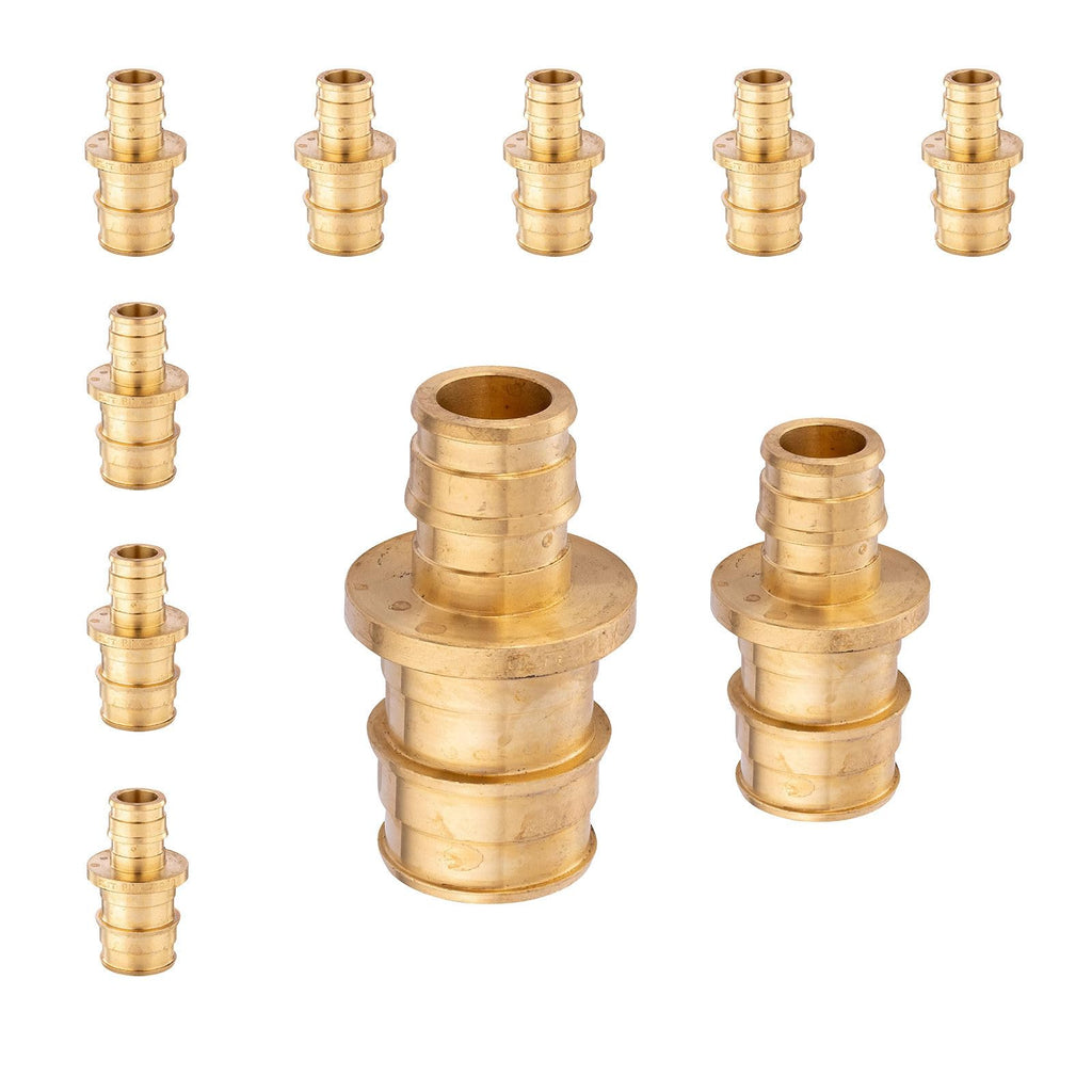 10-Pack Niikappu Pex Expansion Fitting, 1/2" x 1/2" Pex-A Coupling, Brass Expansion Pipe Fitting for PEX A Pipe