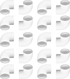 PVC Fitting Elbow Connector, Furniture Grade Elbow Side Outlet, PVC Corner Fittings for Building Furniture Greenhouse Shed Pipe Fittings Tent Connection (2 Way 90 Degree（20Packs）, 1")