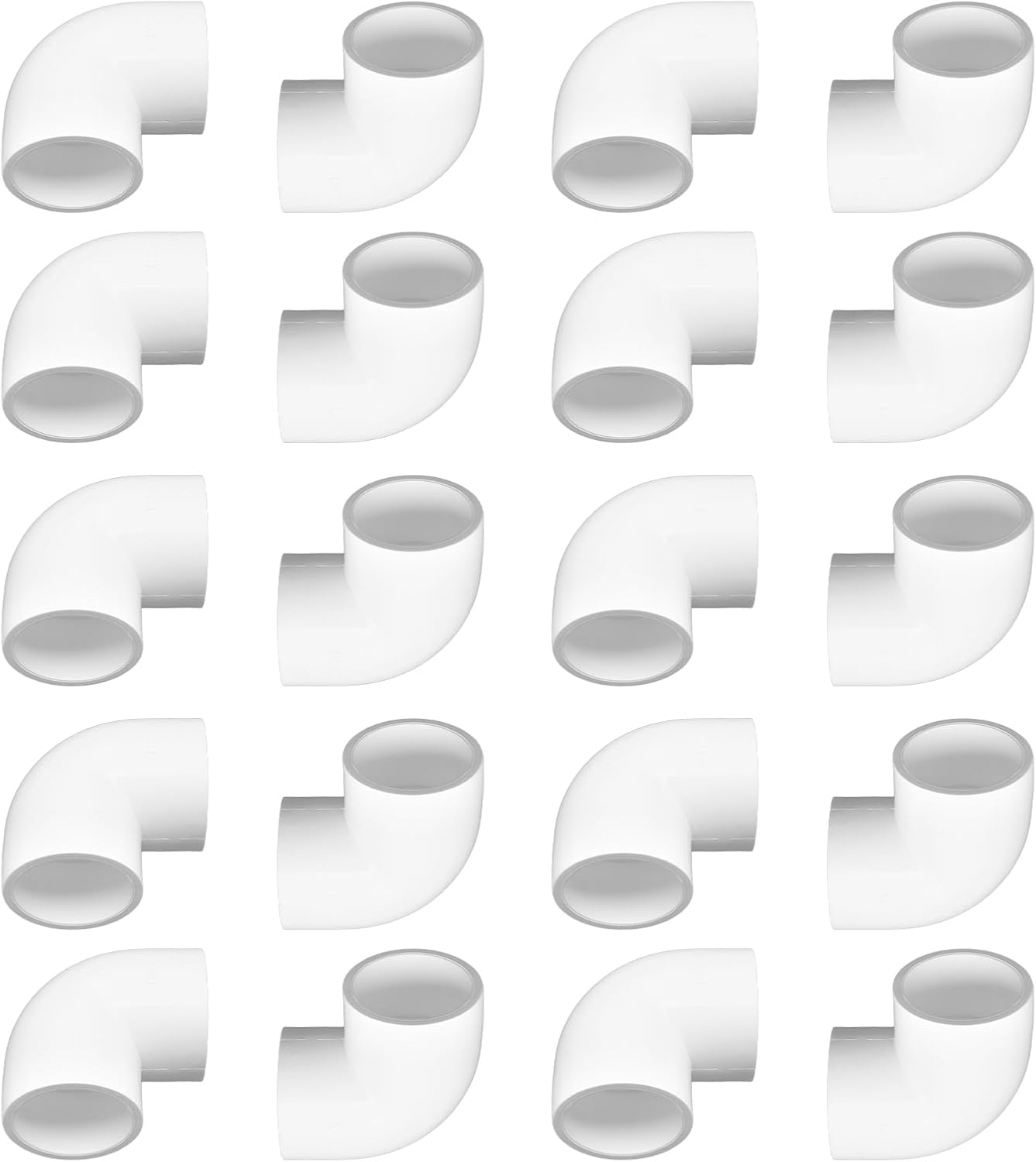 PVC Fitting Elbow Connector, Furniture Grade Elbow Side Outlet, PVC Corner Fittings for Building Furniture Greenhouse Shed Pipe Fittings Tent Connection (2 Way 90 Degree（20Packs）, 1")