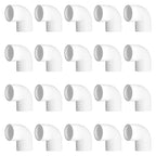 PVC Fitting Elbow Connector, Furniture Grade Elbow Side Outlet, PVC Corner Fittings for Building Furniture Greenhouse Shed Pipe Fittings Tent Connection (2 Way 90 Degree（20Packs）, 1")