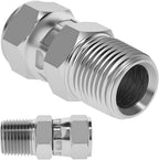 Hydraulic Swivel Adapter 1/4" Male NPTF x 3/8" Female JIC 37°,6505-04-06 Carbon Steel 360° Straight Pipe Joints Connector for Hydraulic Hose Fitting(2 Pack)