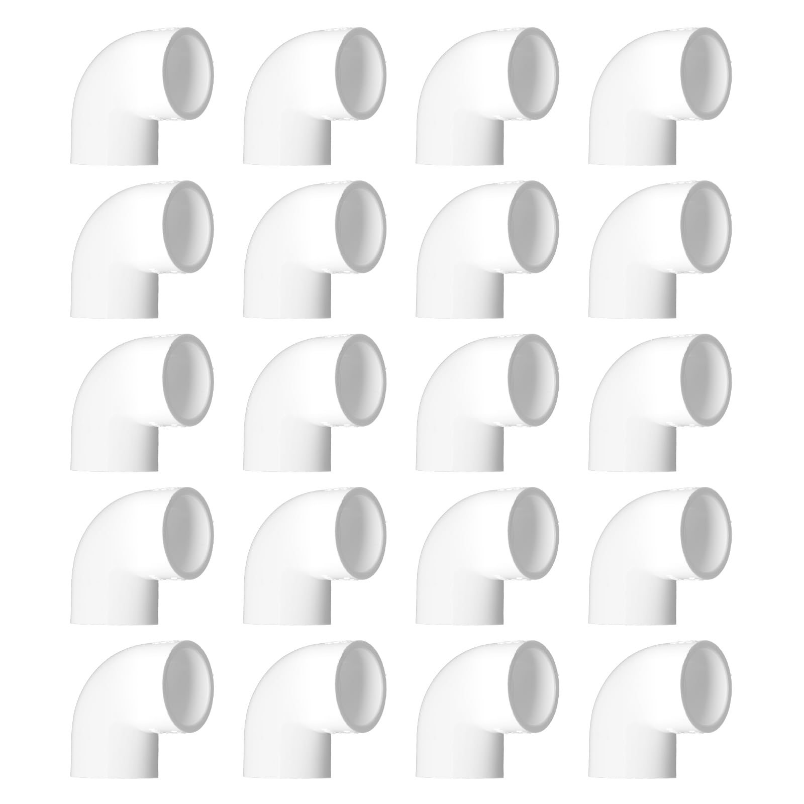 PVC Fitting Elbow Connector, Furniture Grade Elbow Side Outlet, PVC Corner Fittings for Building Furniture Greenhouse Shed Pipe Fittings Tent Connection (2 Way 90 Degree（20Packs）, 1")