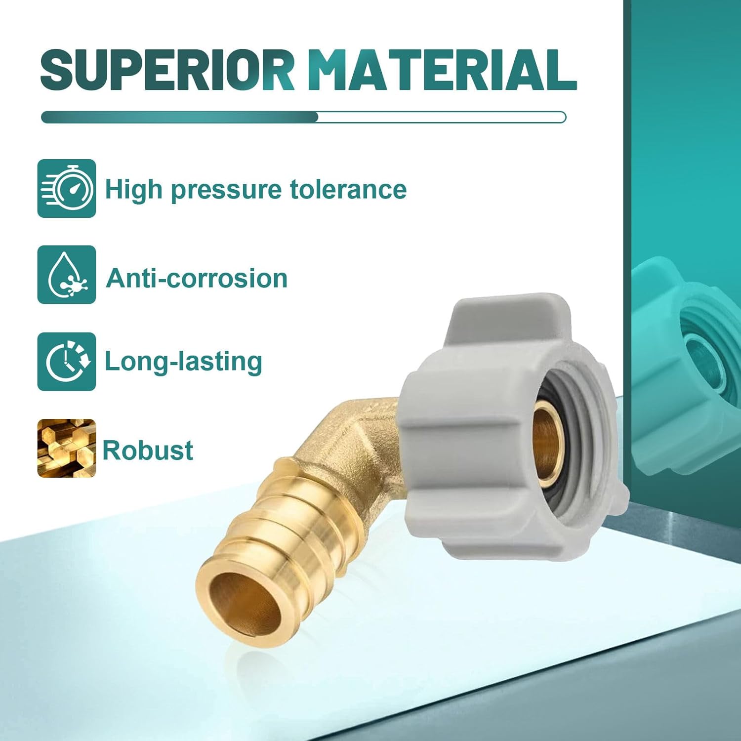10-Pack Niikappu Pex-A Expansion Fitting, 1/2" Pex-A x 1/2" Female NPT Swivel Elbow, Brass Expansion Pipe Fitting for PEX A Pipe