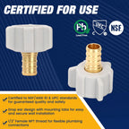 10PCS PEX Fitting 1/2" x 1/2" Female NPT Thread Swivel Adapter Barb Crimp Brass Fittings No Lead Brass ASTM F1807 & NSF Certified Anti-Leak Design for PEX Tubing