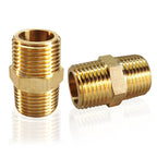 2PCS Hex Brass Nipples 1"NPT Male X 1" NPT Male Pipe Fitting 1 inch Brass Pipe Nipples Pipe Adapter Fittings Heavy Equal Brass Nipples Connectors