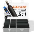 5:1 Heat Shrink Tubing Kit 426 PCS, Dual Wall Marine Grade Waterproof with 5:1 Ratio Adhesive Lined, Heatshrink Wrap Industrial Electrical Tube Assortment for Automotive Wiring, Marine, RV, DIY Repair