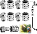 5 Pack Garden Hose Quick Release Connect Fittings, 1/2 to 3/4 Inch GHT Garden Hose Adapter, Stainless Steel Heavy Duty Water Hose Connector Fitting sets for Hoses and Sprayers