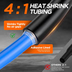 7-Size Heat Shrink Tubing Roll Kit: 4:1 Adhesive Lined, 39 Ft Marine Grade Waterproof, Insulated Sealed, Oil-Proof & Wear-Resistant, for Home Use & Industrial Applications (Black)