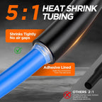 5:1 Heat Shrink Tubing Kit 426 PCS, Dual Wall Marine Grade Waterproof with 5:1 Ratio Adhesive Lined, Heatshrink Wrap Industrial Electrical Tube Assortment for Automotive Wiring, Marine, RV, DIY Repair