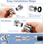 5 Pack Garden Hose Quick Release Connect Fittings, 1/2 to 3/4 Inch GHT Garden Hose Adapter, Stainless Steel Heavy Duty Water Hose Connector Fitting sets for Hoses and Sprayers