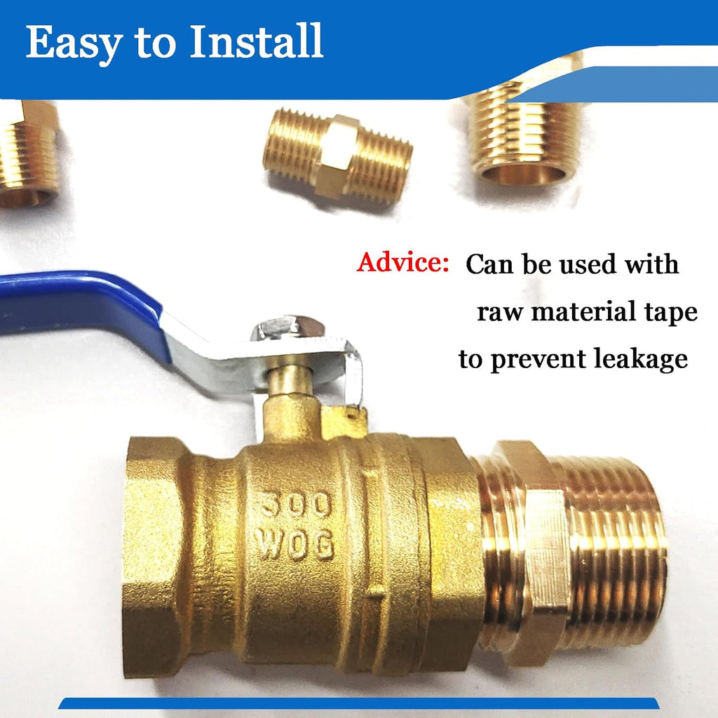 2PCS Hex Brass Nipples 1"NPT Male X 1" NPT Male Pipe Fitting 1 inch Brass Pipe Nipples Pipe Adapter Fittings Heavy Equal Brass Nipples Connectors