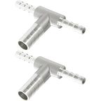 Nickel Plated Brass Reducing Tee Hose Barb, 5/16" X 1/4" X 5/16" ID, 3-Way Connector with Stainless Steel Clamp for Fuel, Coolant, Air & Vacuum Lines, Corrosion-Resistant (Pack of 2)