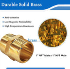 2PCS Hex Brass Nipples 1"NPT Male X 1" NPT Male Pipe Fitting 1 inch Brass Pipe Nipples Pipe Adapter Fittings Heavy Equal Brass Nipples Connectors
