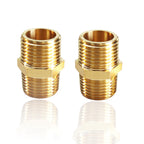 2PCS Hex Brass Nipples 1"NPT Male X 1" NPT Male Pipe Fitting 1 inch Brass Pipe Nipples Pipe Adapter Fittings Heavy Equal Brass Nipples Connectors