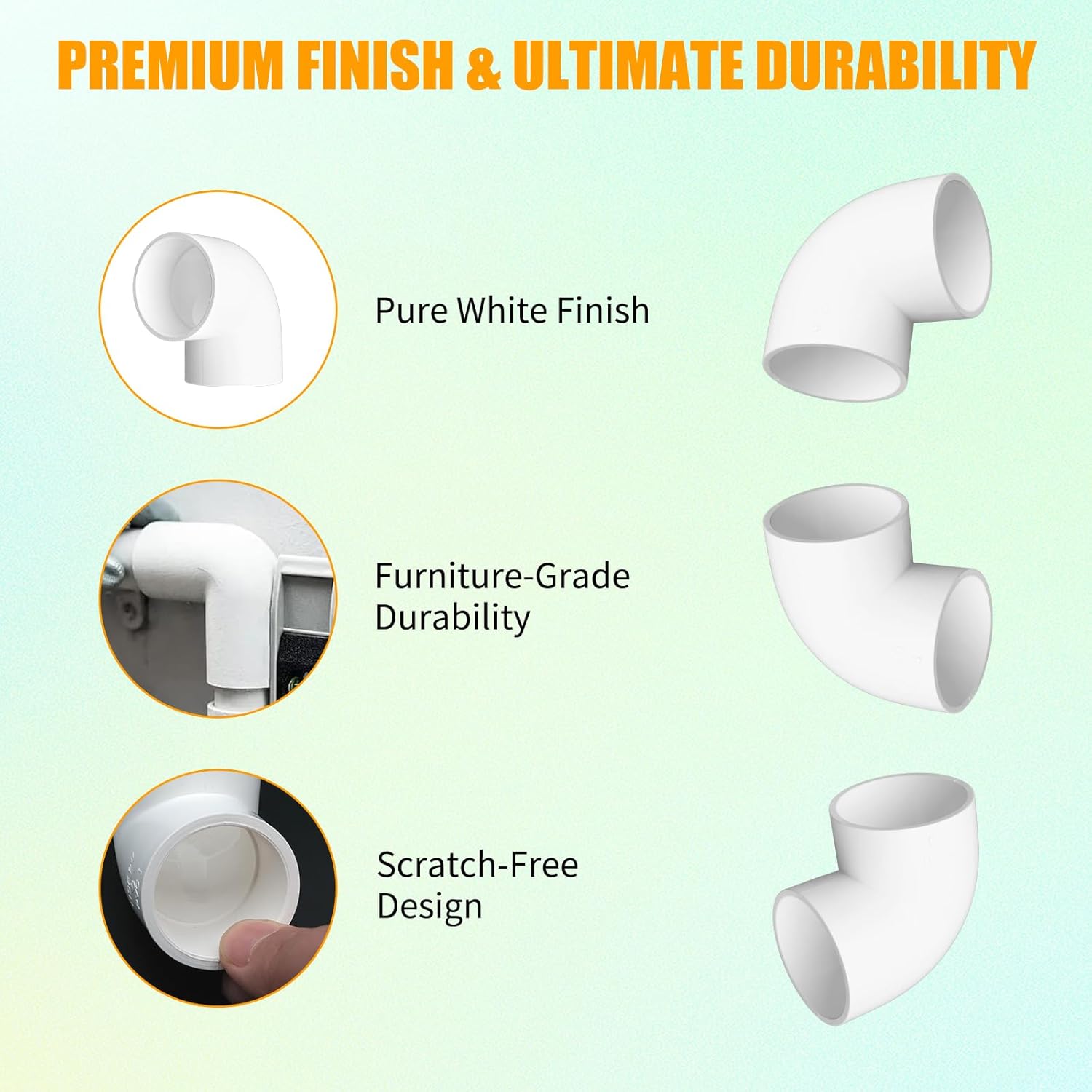 PVC Fitting Elbow Connector, Furniture Grade Elbow Side Outlet, PVC Corner Fittings for Building Furniture Greenhouse Shed Pipe Fittings Tent Connection (2 Way 90 Degree（20Packs）, 1")