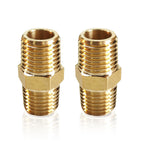2PCS Hex Brass Nipples 1"NPT Male X 1" NPT Male Pipe Fitting 1 inch Brass Pipe Nipples Pipe Adapter Fittings Heavy Equal Brass Nipples Connectors