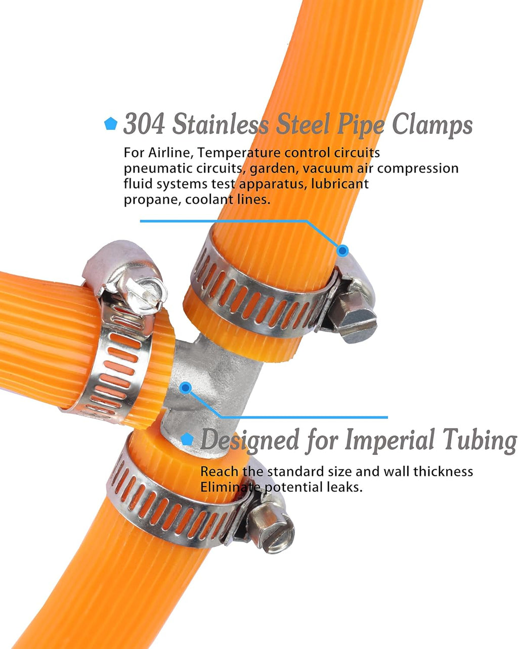 Nickel Plated Brass Reducing Tee Hose Barb, 5/16" X 1/4" X 5/16" ID, 3-Way Connector with Stainless Steel Clamp for Fuel, Coolant, Air & Vacuum Lines, Corrosion-Resistant (Pack of 2)