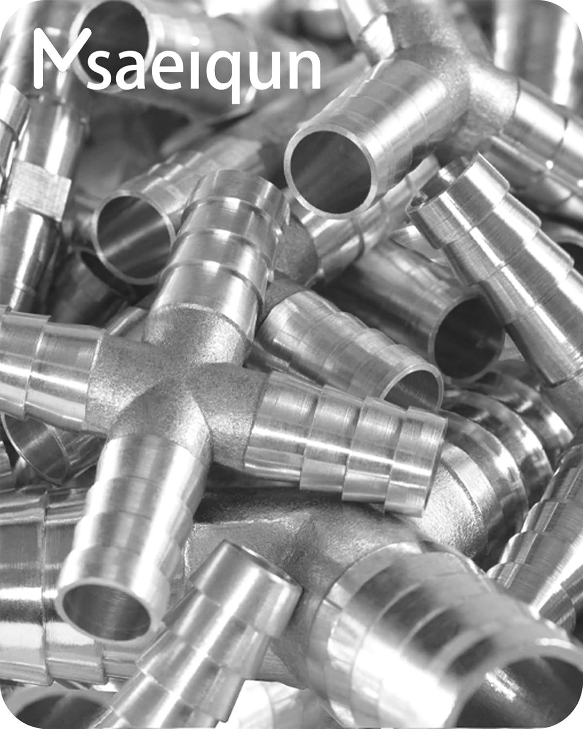 Nickel Plated Brass Reducing Tee Hose Barb, 5/16" X 1/4" X 5/16" ID, 3-Way Connector with Stainless Steel Clamp for Fuel, Coolant, Air & Vacuum Lines, Corrosion-Resistant (Pack of 2)
