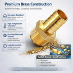Brass Hose Barb Fitting, 1/8" Barb x 1/8" MNPT, 10-Pack, Male NPT to Hose Connector for Air, Fuel & Fluid Lines (1/8"ID to 1/8NPT)