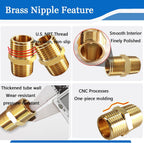 2PCS Hex Brass Nipples 1"NPT Male X 1" NPT Male Pipe Fitting 1 inch Brass Pipe Nipples Pipe Adapter Fittings Heavy Equal Brass Nipples Connectors